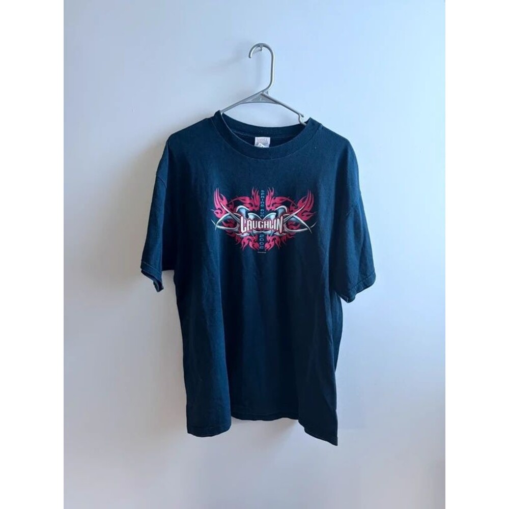 Vintage 2002 Laughlin River Run Biker graphic Tee, grunge, streetwear, Y2K